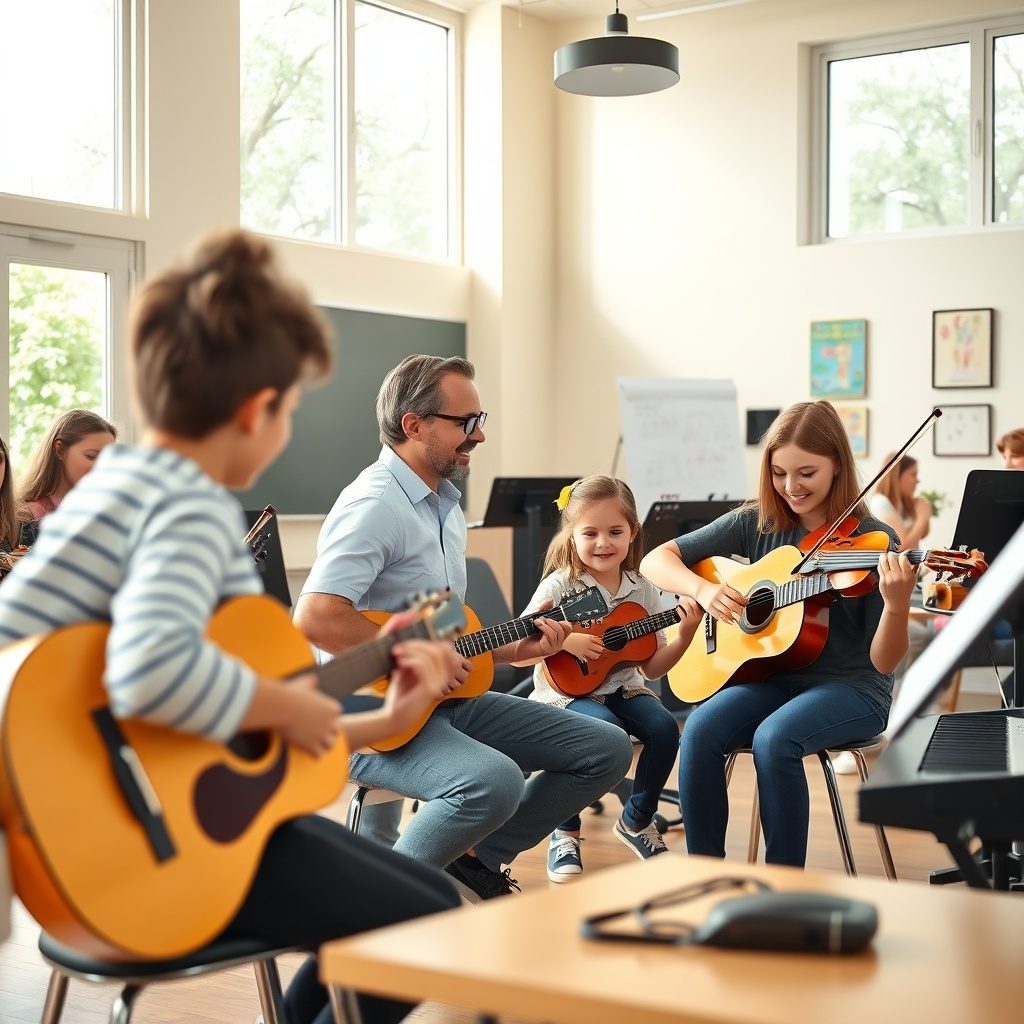 Beginner Guitar Lessons at Music School