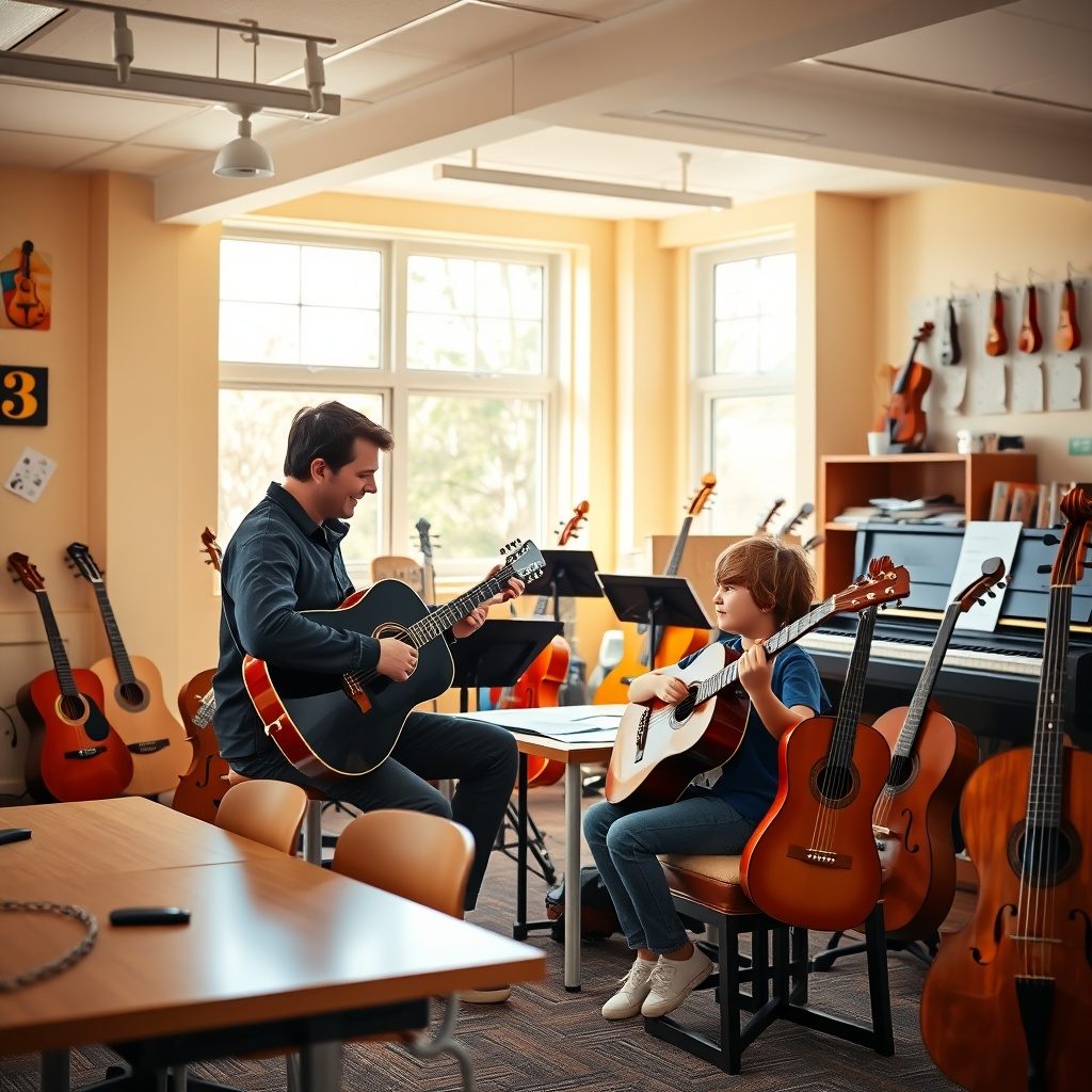 Students enjoying music lessons